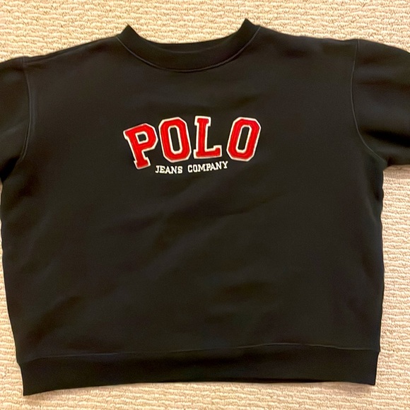 Vintage Ralph Lauren Navy Polo Jeans Company logo crewneck sweatshirt - Picture 1 of 5